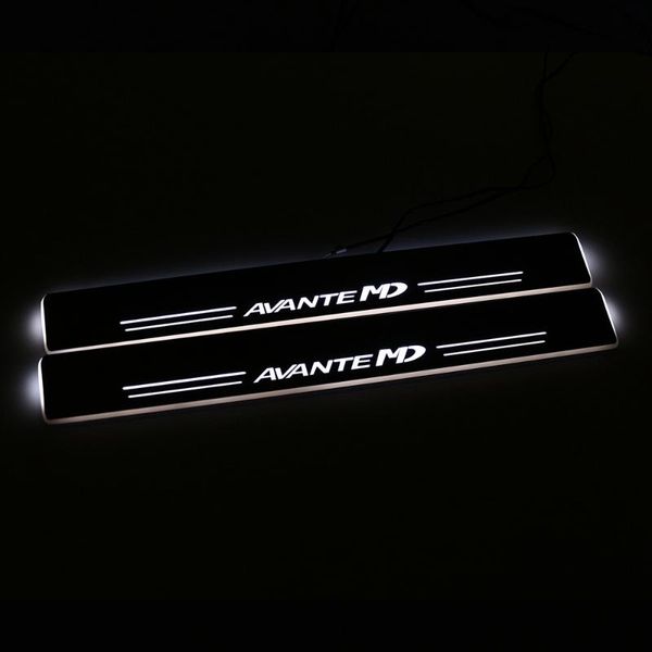 

waterproof acrylic moving led welcome pedal car scuff plate door sill pathway light for avante md 2011 - 2020