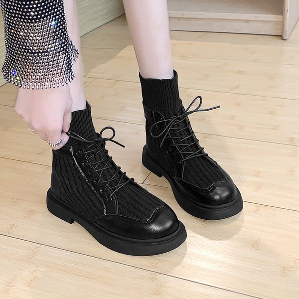 

white mid-calf boots shoes boots-women lace up winter footwear luxury designer booties ladies low 2019 rock 2020 pointy rubber, Black