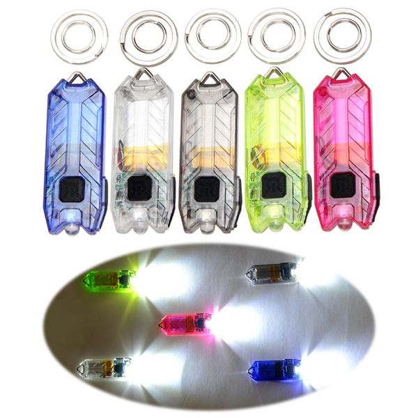 

portable mini led keychain usb rechargeable keyring light lamp torch, Silver
