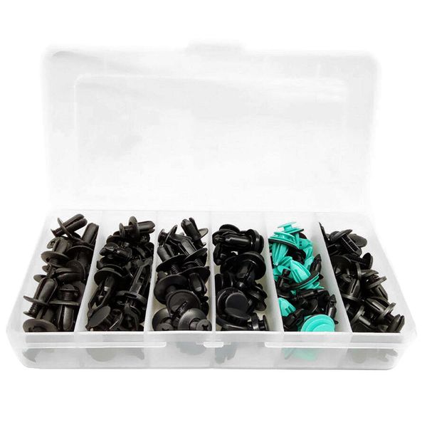 

120 x hole plastic rivets fastener push clips clip black for car auto fender
