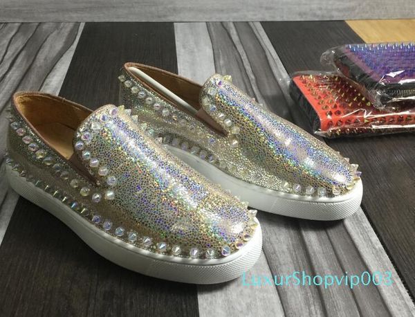 

wholesale new mens mix spikes black genuine leather low red bottom sneakers,fashion brand skateboarding sports shoes 36-46 c23