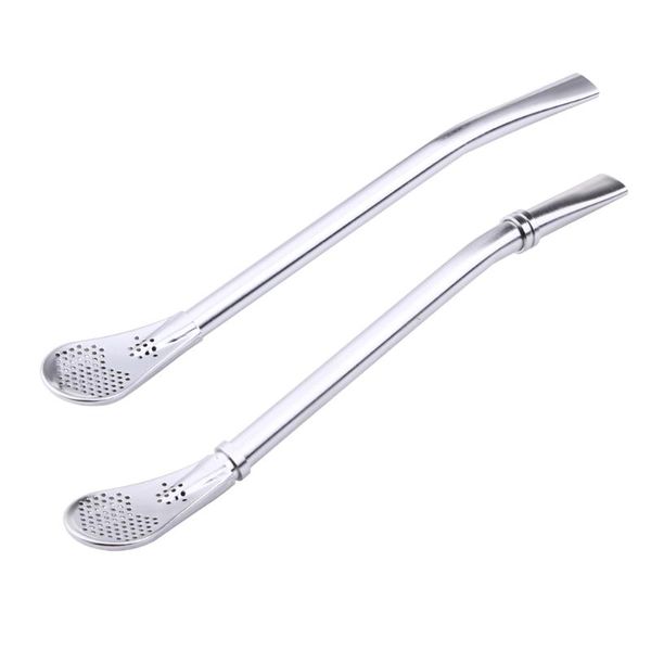 

fashion stainless steel drinking straw filter spoon yerba mate straws bombilla gourd reusable tools bar accessories