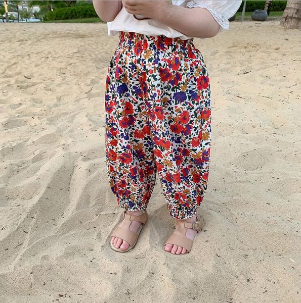 

2020 girls printed pants summer cotton fashion girls pants 1-7t qa143, Blue