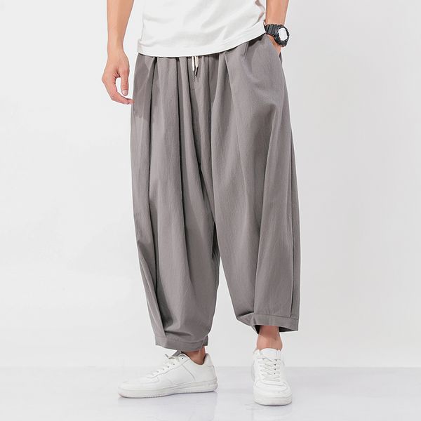 

dropshipping 2020 men harem pants mens streetwear fashion cotton joggers male clothing wide leg pants bottoms oversized 5xl, Black