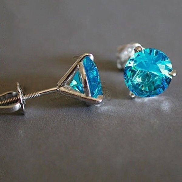 

men women iced out cz premium diamond cluster zirconia round screw back stud earrings for men hip hop jewelry, Golden;silver