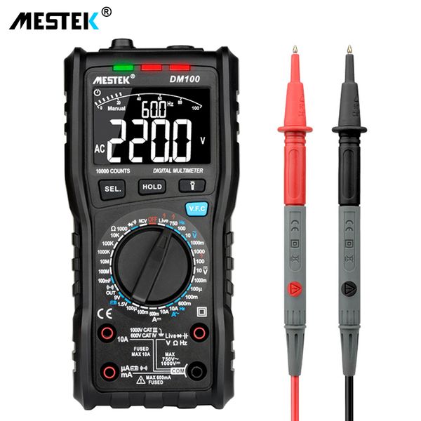 

mestek dm100 digital multimeter high speed smart double core t-rms ncv temperature multimetro anti-burn fuse alarm multimeters