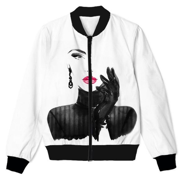 

real american size style high fashion womxn 3d sublimation print boomer zipper up jacket plus size 4xl 5xl 6xl, Black;brown