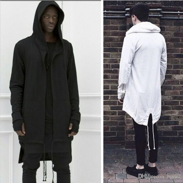 

cardigan new 2017 men hoodie hip hop mens hoody sweatshirt golden side zipper long sleeves black cloak oversized outerwear