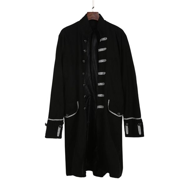

men's jacket print coat tailcoat jacket gothic frock coat uniform costume praty outwear plus with full collar, Black;brown