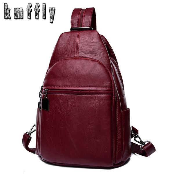 

women leather backpacks vintage female shoulder bag sac a dos 2019 travel ladies bagpack mochilas school bags for girls preppy