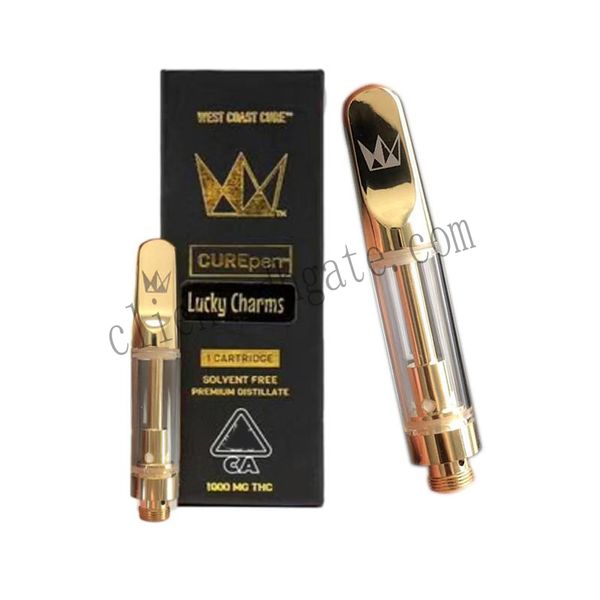 

CurePEN Carts Cartridges West Coast Cure Vape Cartridges 0.8ml 1.0ml Gold Carts Ceramic Coil with ChildProof Packaging Box 12 Flavor Sticker