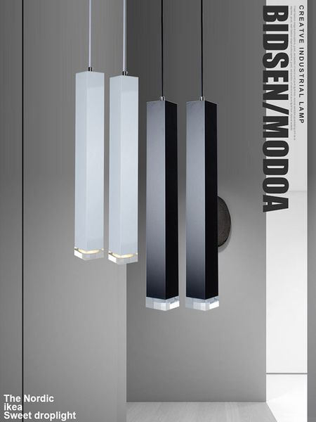 

dhl led pendant lamp dimmable lights kitchen island dining room shop bar counter decoration cylinder pipe hanging lamps