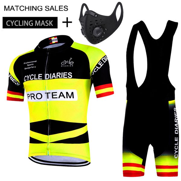 

cycle diaries cycling jersey mountain bike clothing fluo yellow racing mtb bicycle clothes uniform breathale cycling clothing, Black;red