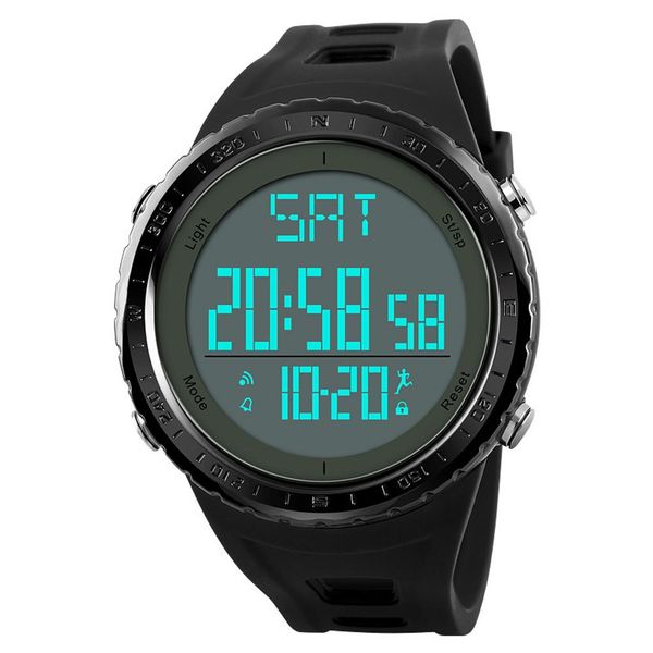 

fashion brand men outdoor waterproof pedometer calendar satch sports wrist watch, Slivery;brown