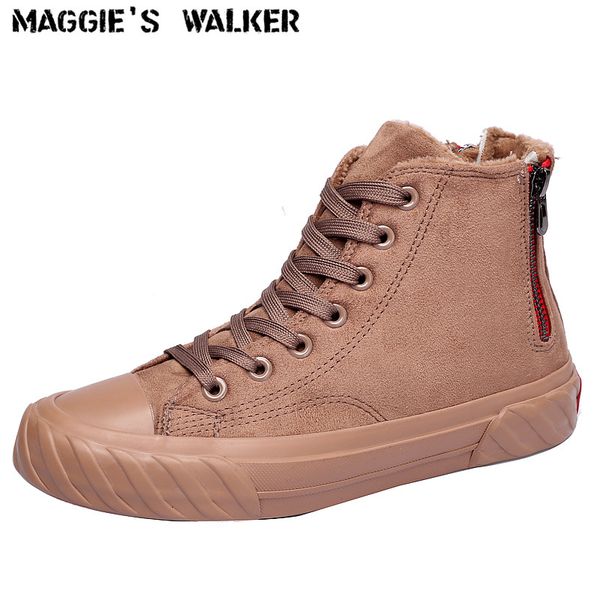 

maggie's walker fashion winter short boots casual shoes snow boots preppy style women's flock ankle with zipper size 35~40, Black
