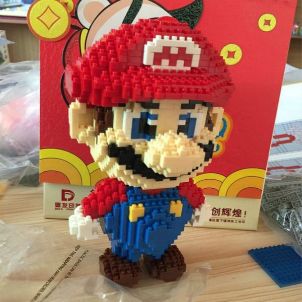 

hc 9003 super mario diamond particles doll bricks diamond building blocks toys compatible with red mario christmas gift