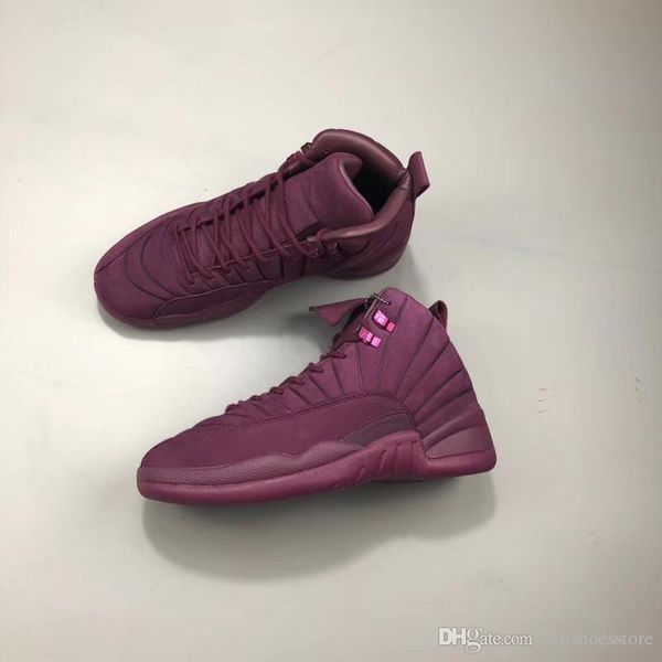 

new arrival mens basketball shoes xii 11s kermesinus suede breathable comfort sport shoes with box