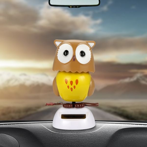 

car-styling solar powered dancing owl doll automobile decoration ornaments cute auto interior dashboard shaking head toys gifts