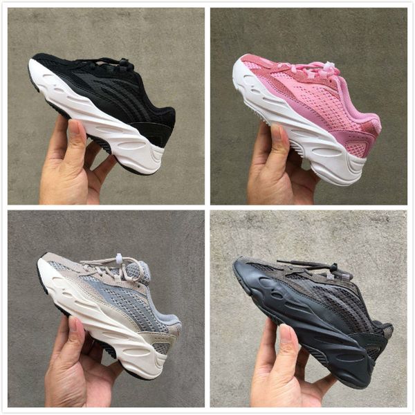 

детская обувь baby toddler run кроссовки kanye west yez 700 кроссовки для новорожденных мальчиков и девочек chaussures pour enfants eur28-35, Black