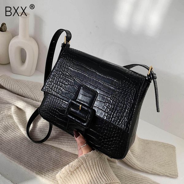 

bxx] solid color крокодил шаблон crossbody сумки для женщин 2020 мода плеча сумка lady сумки и кошельки hj977