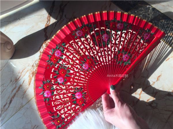 

ручная роспись испанский стиль вентиляторы деревянные вентиляторы пользовательские танец свадебный подарок