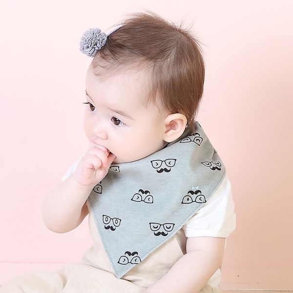 

cute beard printed double layer baby triangle cute bib beard printed triangle double layer baby bib, Red;brown