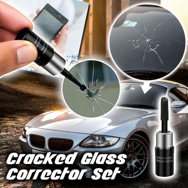 

automotive glass nano repair fluid car window glass crack chip repair tool kit windscreen scratch crack restore black