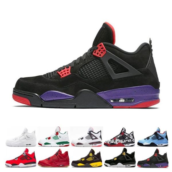 

4 Tattoo Singles Day Travis Scotts Cactus Jack Raptors Mens Basketball Shoes 4s White Cement Eminem men sports sneakers designer trainers