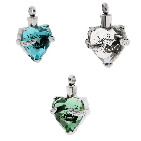 

3pcs heart cremation urn for pet human ashes urn jewelry memorial pendant, Silver