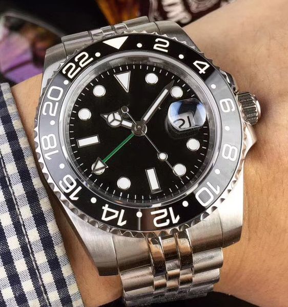 

watch ceramic luxury mechanical stainless mens gmt automatic movement wristwatches fashion designer self-wind jubilee master watches st crup, Slivery;brown