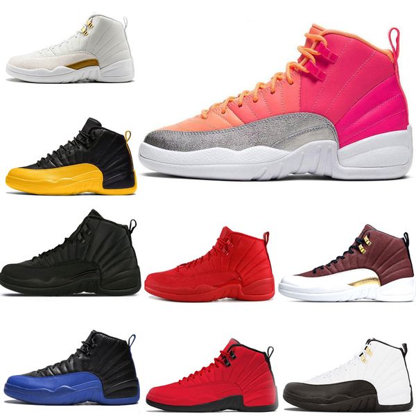 

mens 12s basketball shoe winterized wntr gym red game royal ball university gold gym red flu game taxi sports sneaker trainers size 7-13