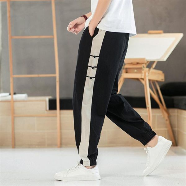 

men summer long pants large size elastic waist harem pants teenagers trendy harajuku trousers plus size m-8xl, Black