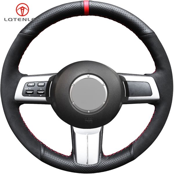 

lqtenleo black suede genuine leather diy car steering wheel cover for mx-5 2009-2014 rx-8 2008-2013 cx-7 cx7 2007-2009