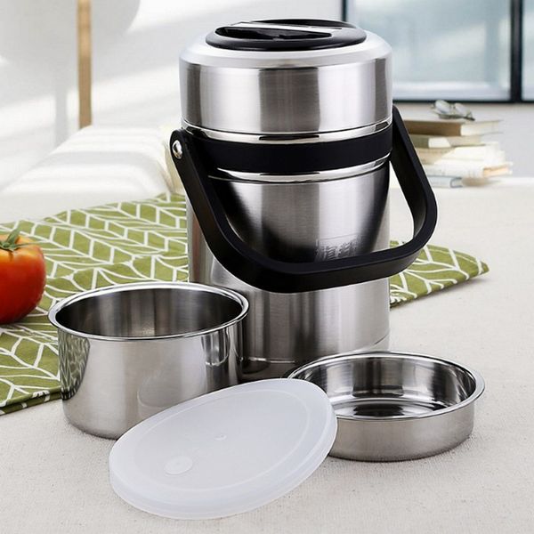 YARNOW Frasco de Comida con Termo Port/átil Fiambrera con Aislamiento Fiambrera de Acero Inoxidable con Aislamiento Al Vac/ío 1 6L