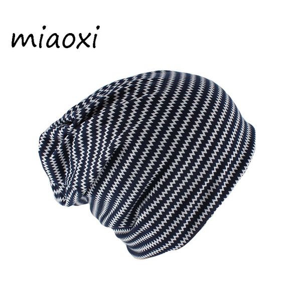 

beanie/skull caps miaoxi beanies women fashion striped skullies spring autumn warm hat scarf two used casual bonnet hip hop color hats, Blue;gray
