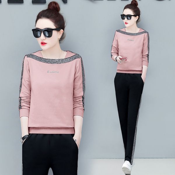 

yiciya pink tracksuits for women 2 piece set co-ord set outfits plus size and pants suits winter 2019 spring female clothing, White