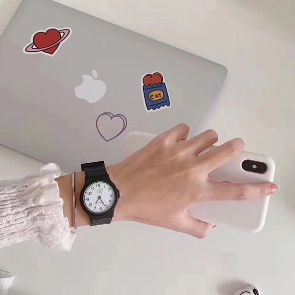 

gospel2005 a2 card home small black table qiaomei with women's watch fashion sports students children's neutral watches foreign tr, Slivery;brown