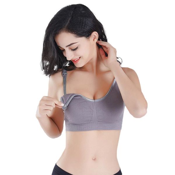 

gym clothing women's high-elastic non-steel ring front buckle nursing bra gathers anti-sag adjustment large size comfortable underwear, White;black