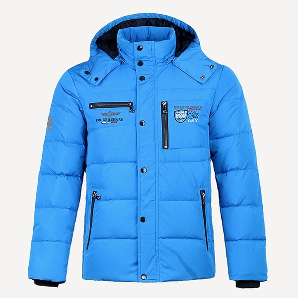 

зимняя куртка мужские качества термическая толстые пальто снег синий parka мужской теплый outwear мужчины мода серая утка вниз куртка м-3xl, Black