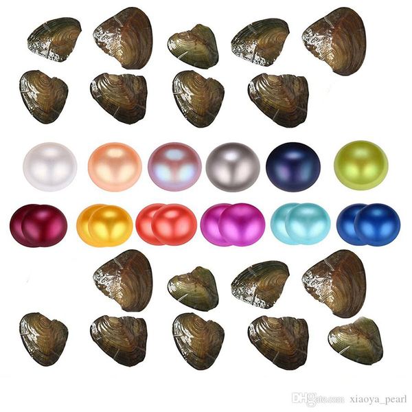 

wholesale 2020 natural akoya 6-7mm mix color freshwater round pearl oyster for diy making necklace bracele earrings ring jewelry gift a-0052, White