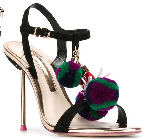

2019 ladies patent leather 9cm high heel peep-toe zipper sophia ball webster shoes sandals 34-42, Black
