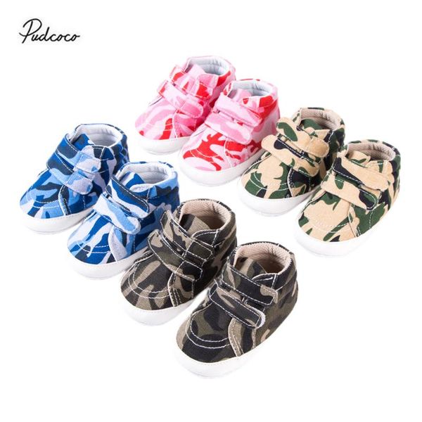 

first walkers 2021 baby shoes camouflage print anti-slip prewalker sneakers for girls boys red/gray/blue/green