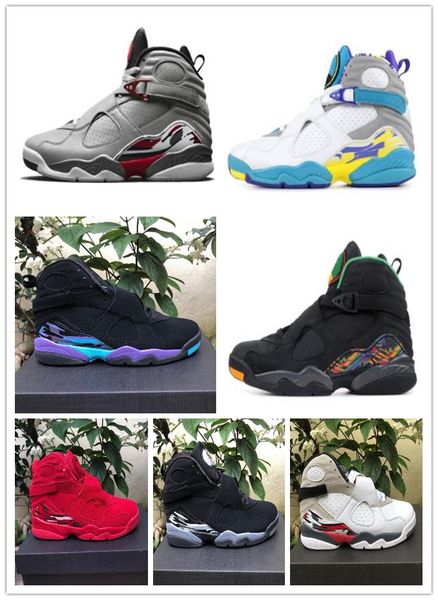 

8 reflective bugs bunny basketball shoes valentine's day red aqua chrome 8s countdown pack mens sports sneakers size7-13 drop shippment