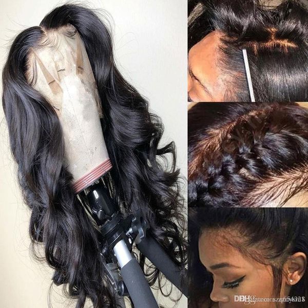 

preplucked deep part 13*6 lace front human hair wigs body wave brazilian remy for black women glueless lace frontal closure wig