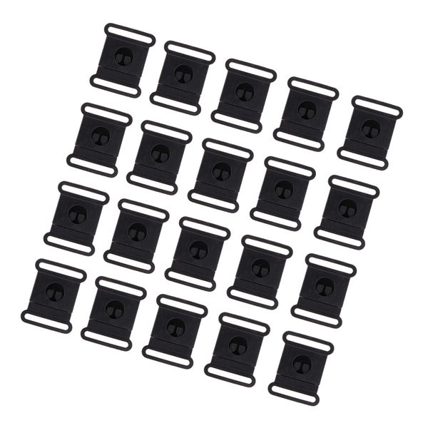 

20 pieces 15/20/25mm black side release buckles clasps for webbing paracord bracelets bakpacks clips