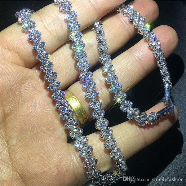 

vecalon romantic roma necklace white gold filled 5a cz evening party necklaces for women bridal wedding accessories jewelry, Black