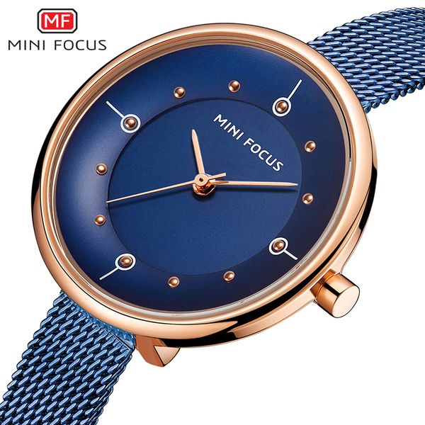 

mini foucs stylish watch women simple luxury mesh strap quartz watches brand waterproof wristwatch lady relogios 0274 blue, Slivery;brown