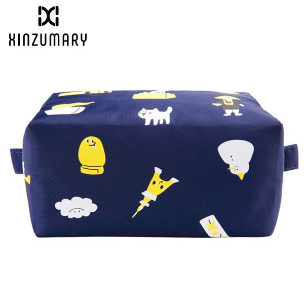 

oxford zipper waterproof pillow cosmetic bag women cute print fashion female storage bag casual portable large capacity bags hot