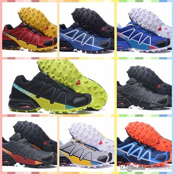 

nslm4m 2019 good quality salo mons speed cross 4 iv cs orange walking shoes breathable man athletics mesh jogging sports sneaker