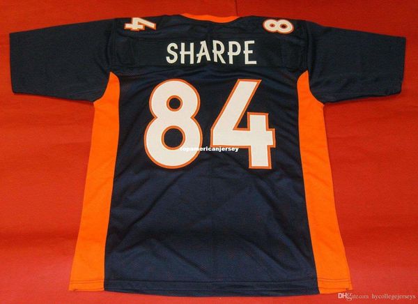 

retro #84 shannon sharpe custom mitchell & ness jersey bule mens stitching s-5xl,6xl football jerseys running, Black;blue